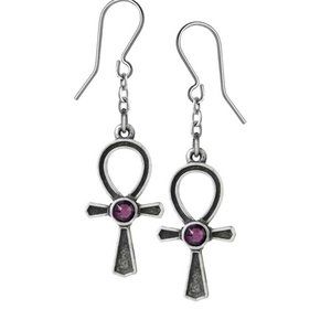Alchemy Gothic Ankh Of Osiris Dangling Earrings